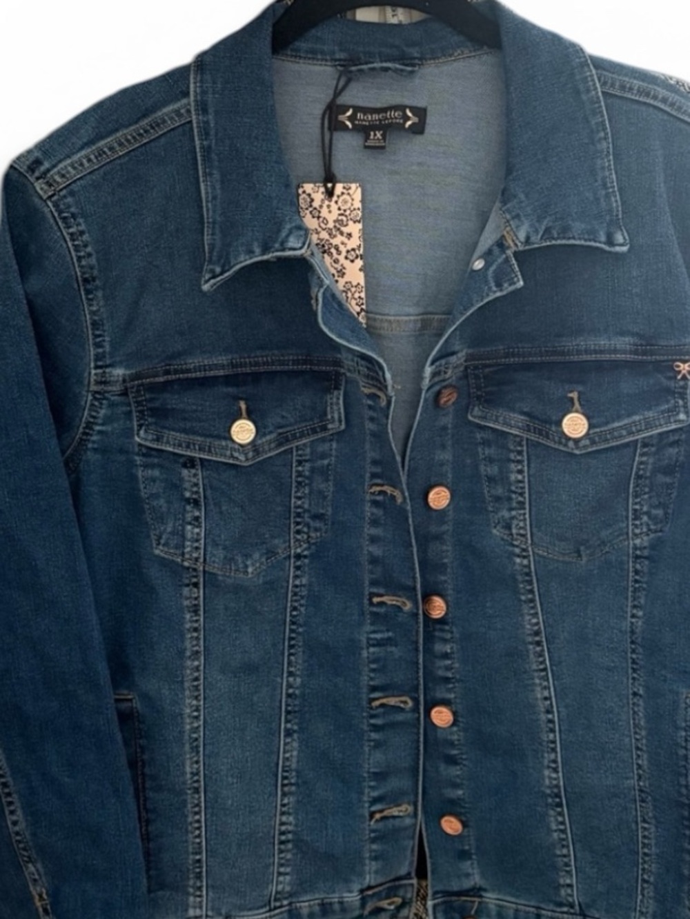 Nanette Women’s Blue Denim Jacket 3X